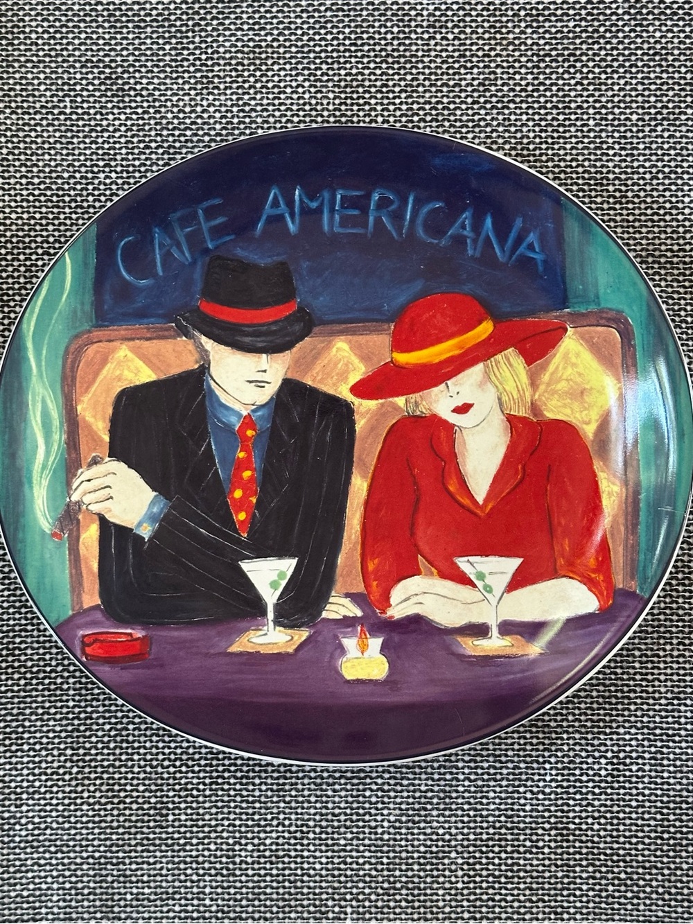 Sango Cafe Americana Plate - Red, Black & Purple Scene